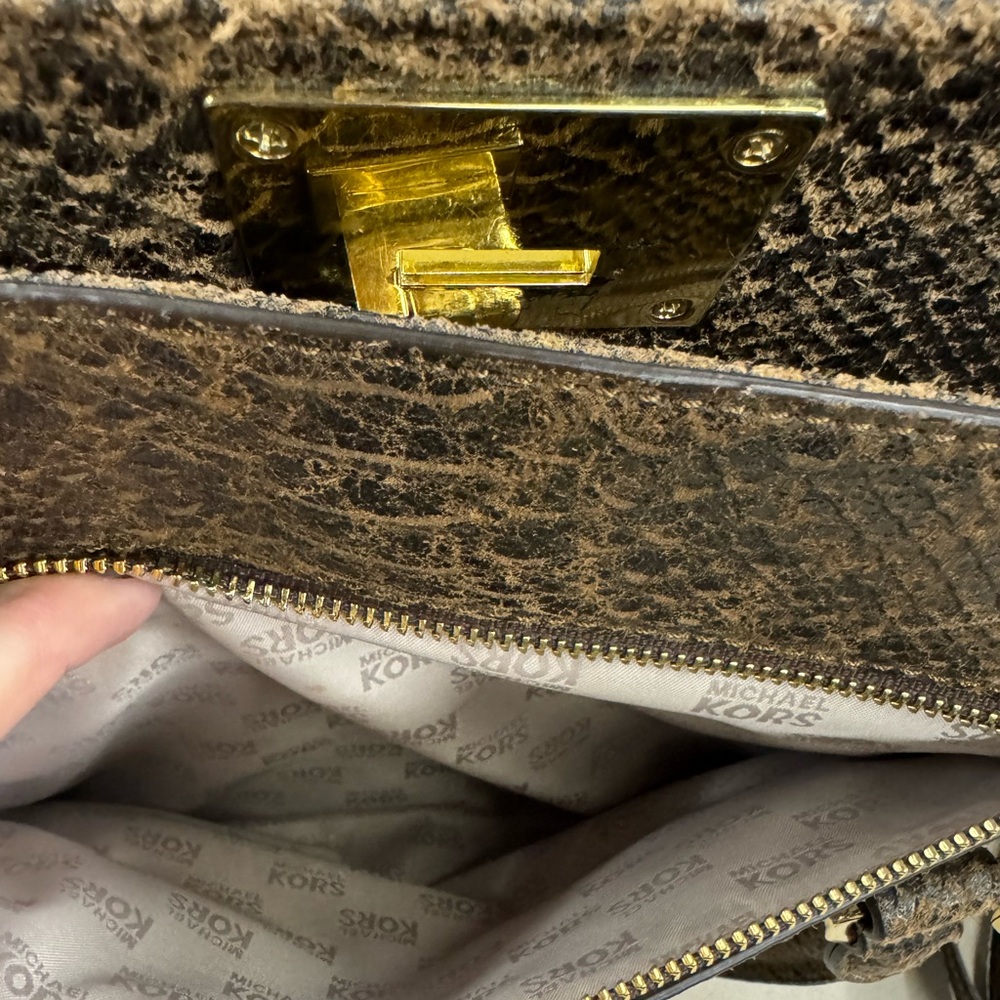 Michael Kors | Brown Python Embossed Genuine Leat… - image 7